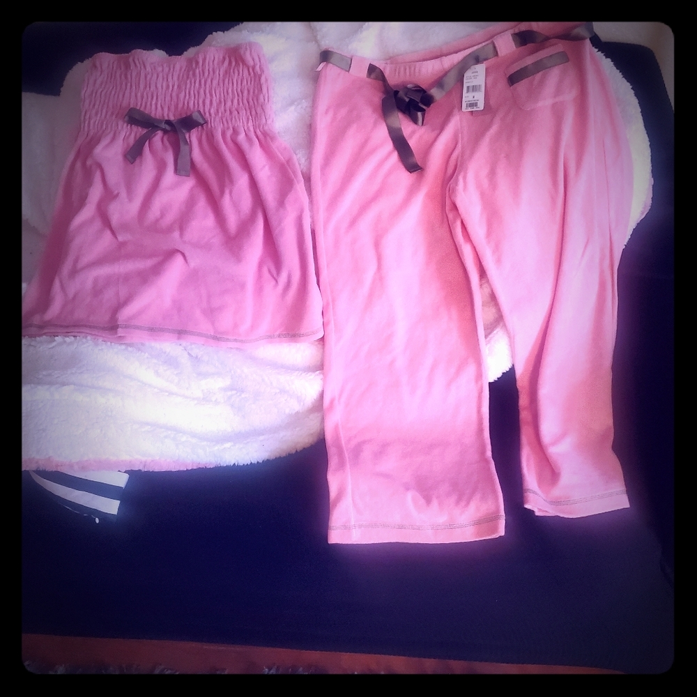 NWT Josie pink pajamas Medium tube top/capri